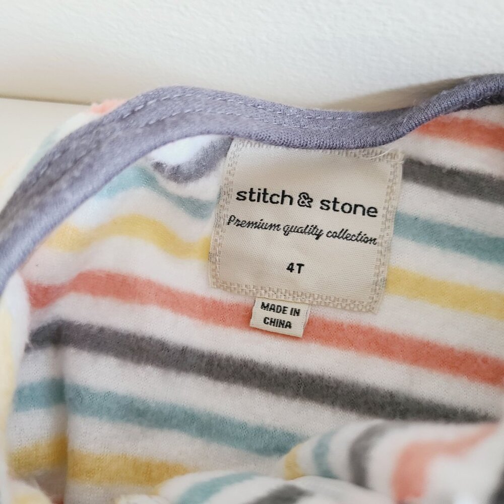 Baby Footed Pajamas Set Of 3 Size 2T & 4T Cozy Fleece With Vehicles & Stripes - Picture 13 of 16
